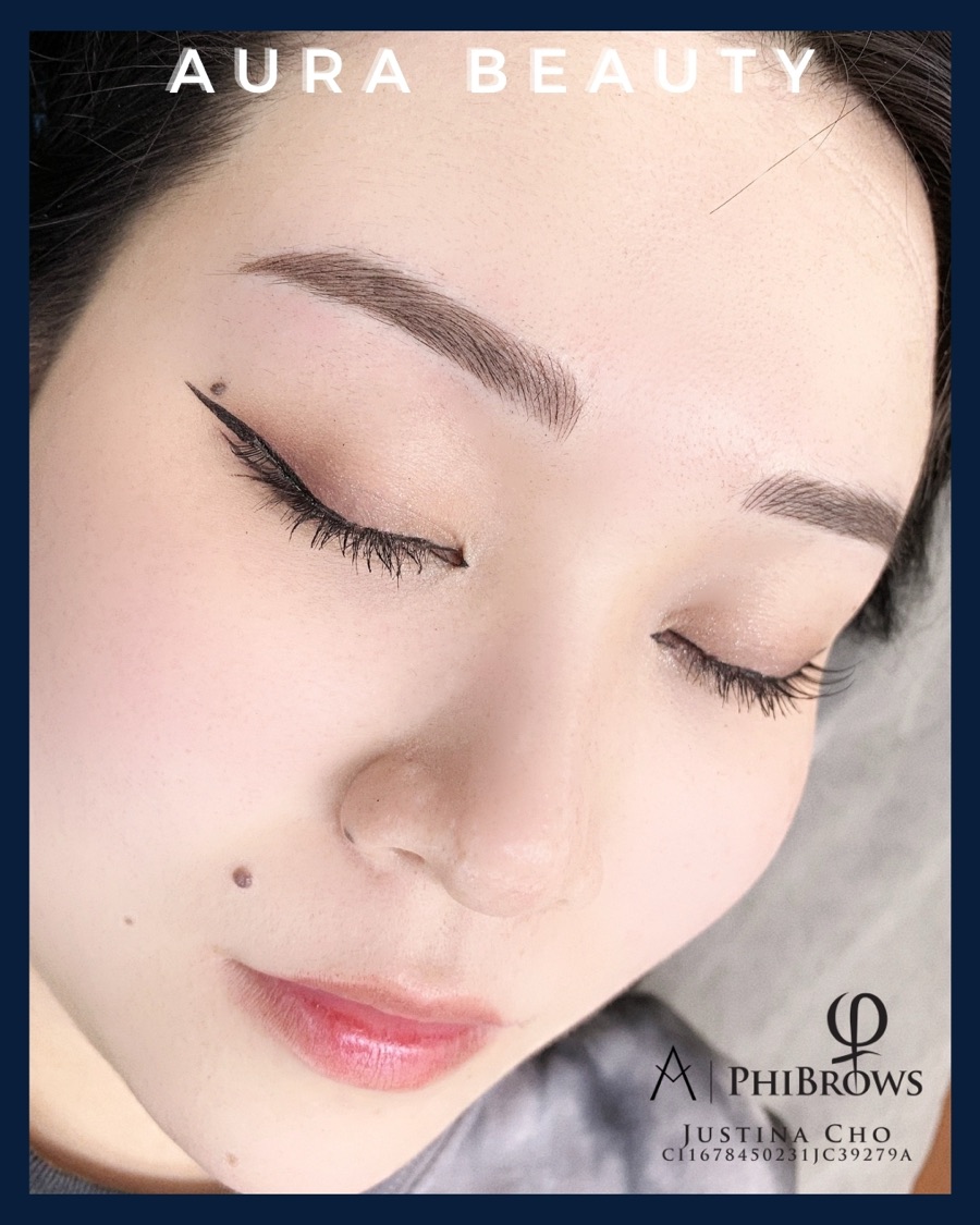 Natural brows close-up: soft hair-stroke detail drawn one strand at a time.